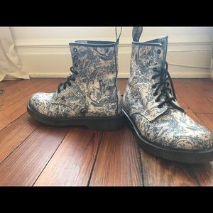 Dr. Martens Rare Blue on White Vandalised Jouy